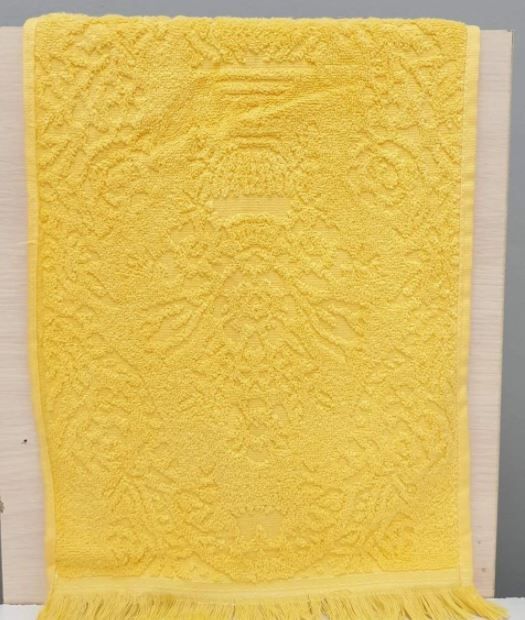 Жаккардовое махровое полотенце для кухни ярко желтый