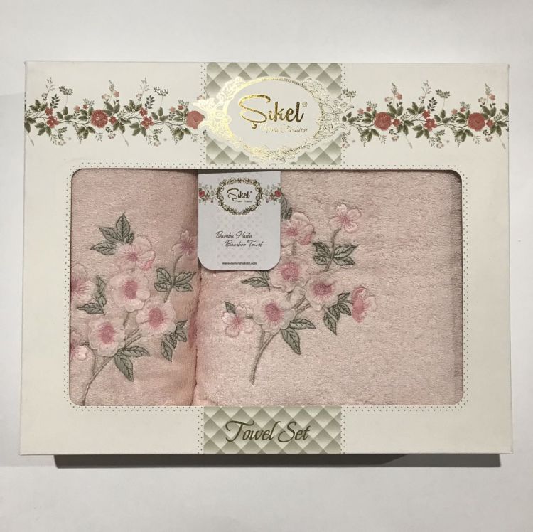 Набор розовых махровых полотенец Sikel 3D Lux Sally