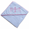 Полотенце для крещения с уголком (Крыжма) розовая