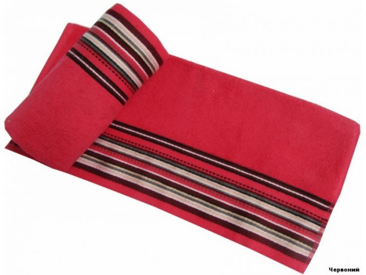 Махровое полотенце Line Altinbasak красное 50*90