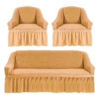 Чехол для мебели (диван + 2 кресла) натуральный (2)
