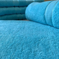 Голубое махровое полотенце Ricci golubojj Полоска