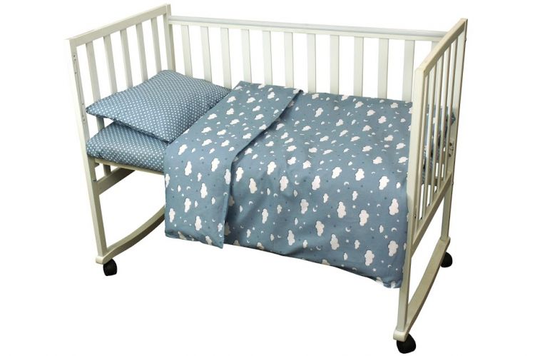 Детское белье в кроватку Руно бязь Тучка голубое