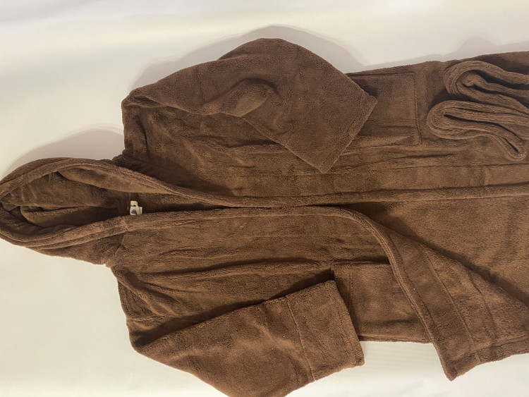 Детский махровый халат с капюшоном Welsoft коричневый фото 4