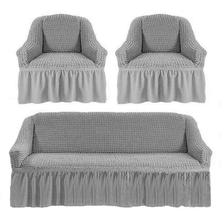 Чехол для мебели (диван + 2 кресла) серый