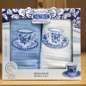 Кухонные полотенца вафля 40x60 (2шт.) Чайный голубой сервиз