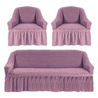 Чехол для мебели (диван + 2 кресла) лиловый (29)