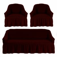 Чехол для мебели (диван + 2 кресла) вишневый (40)