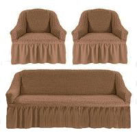 Чехол для мебели (диван + 2 кресла) какао (5)