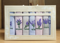Кухонные полотенца вафля 40x60 (7шт.) Неделька Lavender