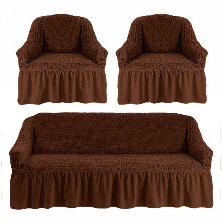 Чехол для мебели (диван + 2 кресла) шоколад