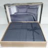 Однотонное серое постельное белье Vertical Stripe Sateen Antrasit  на подарок