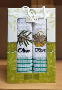 Кухонные полотенца вафля 50x70 (2шт.) Olive