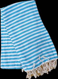 Пляжное полотенце Peshtemal тонкая полоска голубого цвета