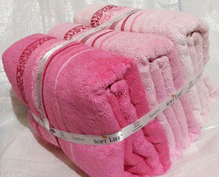 Махровые полотенца  Soft Life розовые