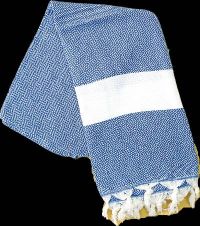 Пляжное полотенце Peshtemal бело-синее узор