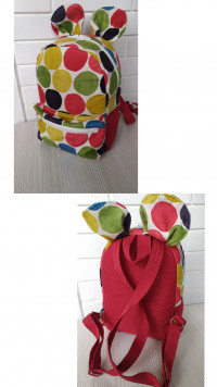 Детский рюкзак с ушками Микки Rizo Горох, текстиль