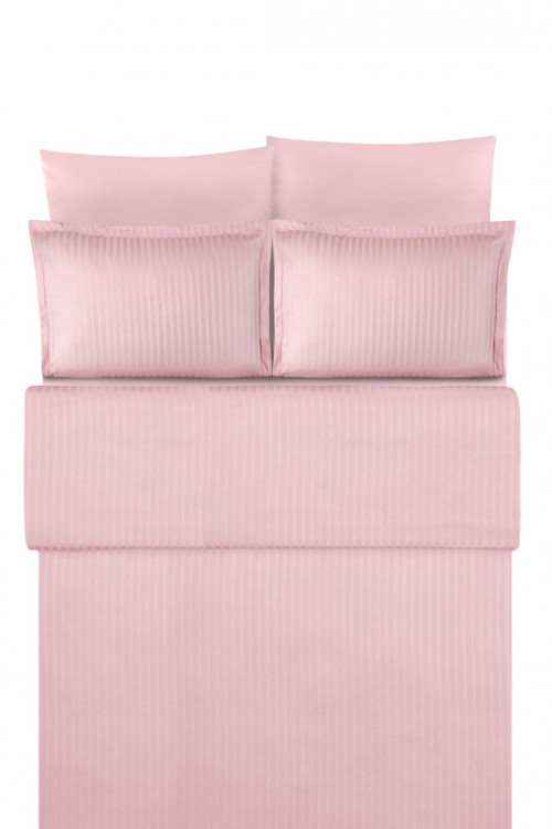 Комплект однотонного розового постельного белья Stripe в Киеве