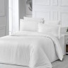 Однотонное белое постельное белье Vertical Stripe Sateen White