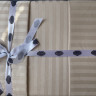 Однотонное бежевое постельное белье Stripe Sateen Beige фото вживую
