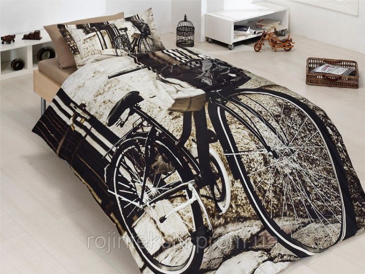 Полуторное постельное белье Бамбук 3D First Choice Bike