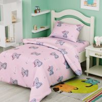 Leleka-Textile Ранфорс Мишка с бантиком розовый в кроватку