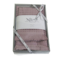 Комплект вафельных полотенец NILhome (2 шт) лиловый