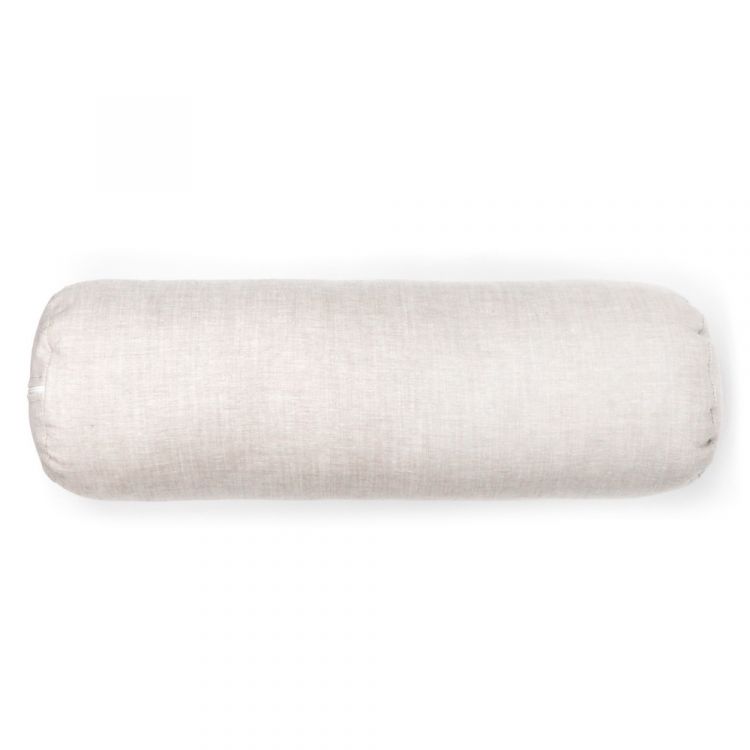 Льняная наволочка на подушку- валик 100% лен  белый