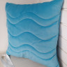 Голубая декоративная подушка для стула велюровая