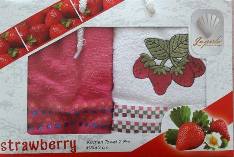 Махровые кухонные полотенца (2 пр.) 2MG003 Strawberry