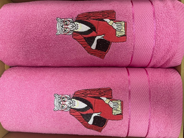 Набор махровых полотенец (2 шт) Coton Deluxe Тигрица розовый