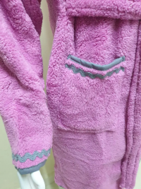 Детский махровый халат Welsoft сиреневый с полосками