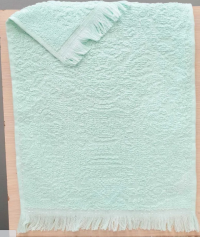 Жаккардовое махровое полотенце для кухни мятное