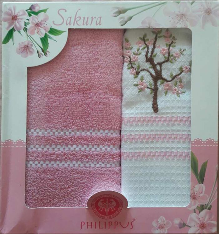Набор полотенец для кухни 2PH003 Сакура розовый