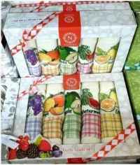 Вафельные кухонные полотенца 40x60 (5шт.) фрукты