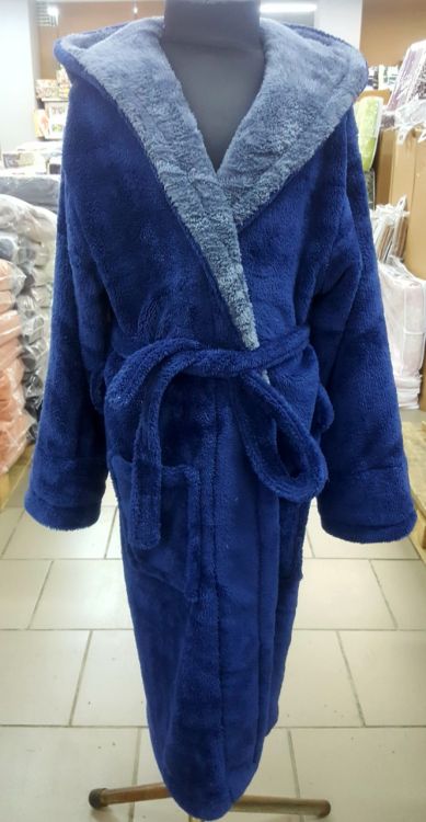 Детский халат микрофибра Zeron сине-серый 