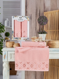 Набор розовых махровых полотенец (2 шт) Anita pudra