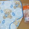 Детский плед-одеяло Мишки голубой Soft  в пакете