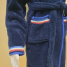 Детский махровый халат Welsoft синий с полосками