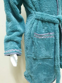 Детский махровый халат Welsoft темно голубой с полосками 