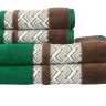 Махровое полотенце Nazende зеленый-коричневый 560г/м2 Hobby