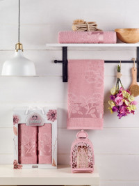 Набор розовых махровых полотенец (2 шт) Erin pudra