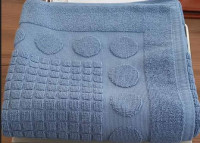Махровый коврик для ванной 750 г/м2 голубой 50х70 Ножки