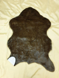 Меховый коврик для спальни Имитация шкуры V-16 шоколадный, акрил