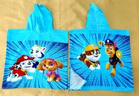Пляжное полотенце пончо голубое Щенячий патруль для малышей