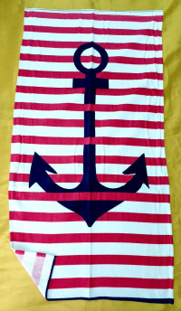 Полотенце пляжное Anchor Stripe blue-white-red