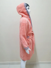 Подростковый махровый халат Welsoft персикового цвета с полосками