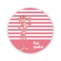 Круглое пляжное полотенце-коврик Розовая пантера, микрофибра