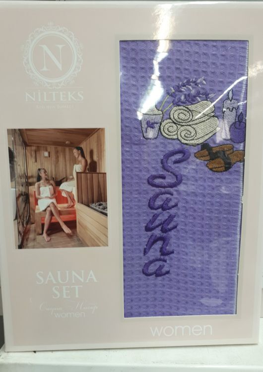 Женское полотенце  вафля Nilteks фиолетовое