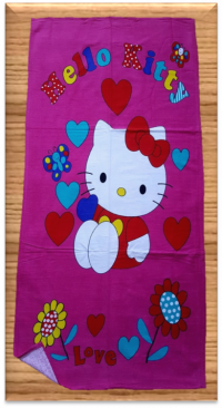 Детское пляжное полотенце Hello Kitty велюр/махра